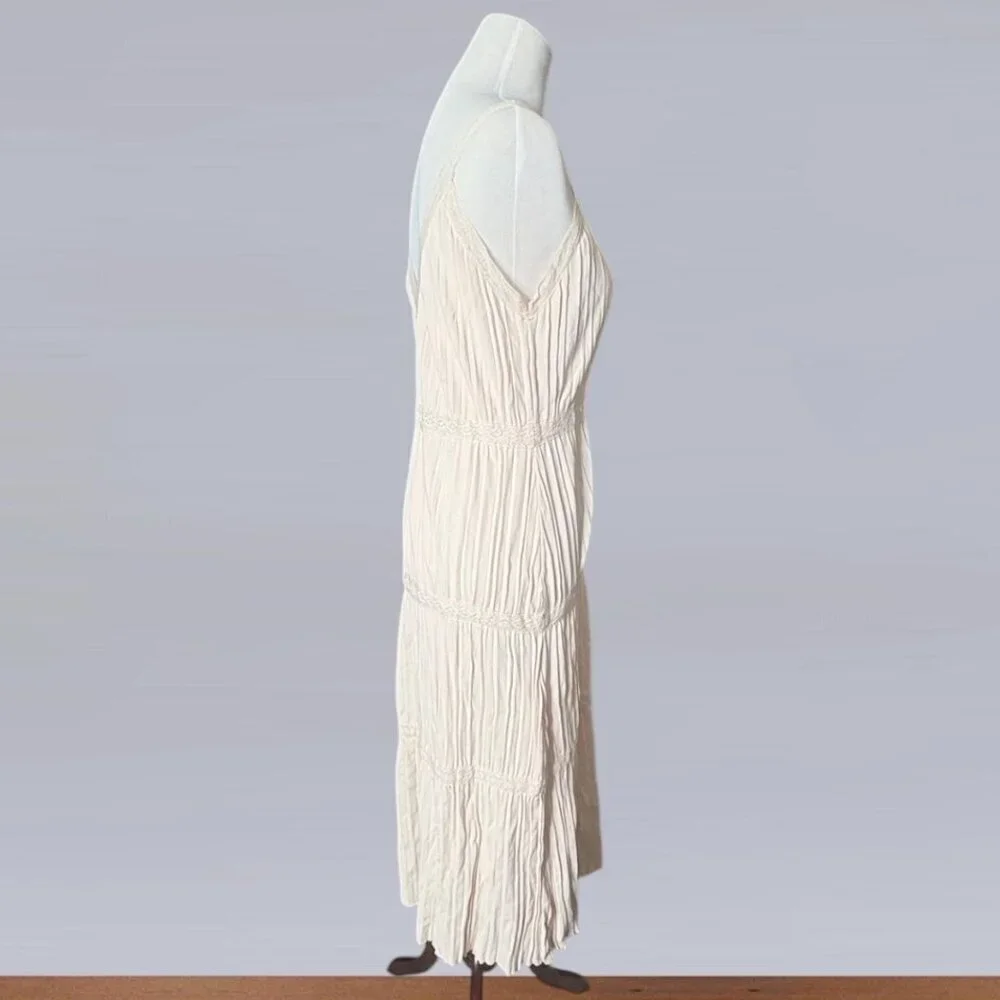 Zara Sleeveless Knit V-Neck Dress Off White Size Small - Picture 7 of 10
